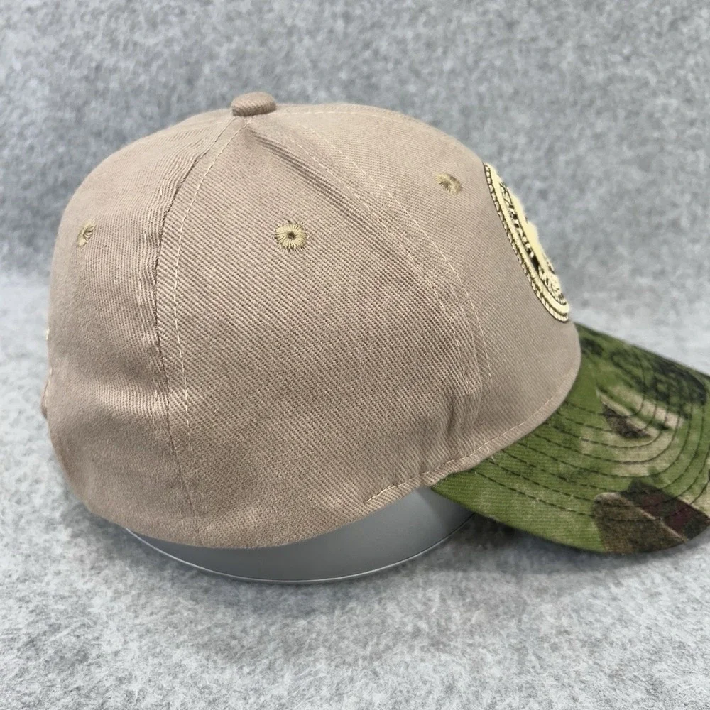 Grunt Apparel US Marine Corps Hat Camo Bill‎ Strapback Tan Cap